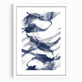 Abstract Navy Blue Coastal Wall Art - Ocean-Inspired Nautical Decor Print