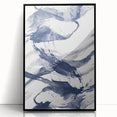 Abstract Navy Blue Coastal Wall Art - Ocean-Inspired Nautical Decor Print
