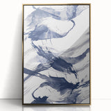 Abstract Navy Blue Coastal Wall Art - Ocean-Inspired Nautical Decor Print