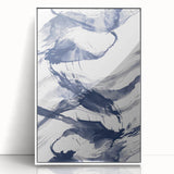 Abstract Navy Blue Coastal Wall Art - Ocean-Inspired Nautical Decor Print