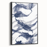 Abstract Navy Blue Coastal Wall Art - Ocean-Inspired Nautical Decor Print
