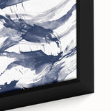 Abstract Navy Blue Coastal Wall Art - Ocean-Inspired Nautical Decor Print