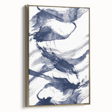 Abstract Navy Blue Coastal Wall Art - Ocean-Inspired Nautical Decor Print