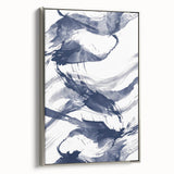 Abstract Navy Blue Coastal Wall Art - Ocean-Inspired Nautical Decor Print