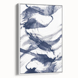 Abstract Navy Blue Coastal Wall Art - Ocean-Inspired Nautical Decor Print