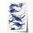 Abstract Navy Blue Coastal Wall Art - Ocean-Inspired Nautical Decor Print