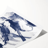 Abstract Navy Blue Coastal Wall Art - Ocean-Inspired Nautical Decor Print