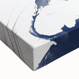 Abstract Navy Blue Coastal Wall Art - Ocean-Inspired Nautical Decor Print