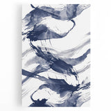 Abstract Navy Blue Coastal Wall Art - Ocean-Inspired Nautical Decor Print