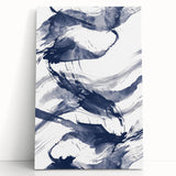 Abstract Navy Blue Coastal Wall Art - Ocean-Inspired Nautical Decor Print