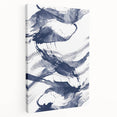 Abstract Navy Blue Coastal Wall Art - Ocean-Inspired Nautical Decor Print