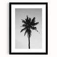 Black and White Palm Tree Silhouette - Minimalist Coastal Wall Art Print