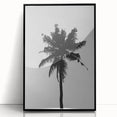 Black and White Palm Tree Silhouette - Minimalist Coastal Wall Art Print