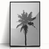 Black and White Palm Tree Silhouette - Minimalist Coastal Wall Art Print