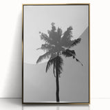 Black and White Palm Tree Silhouette - Minimalist Coastal Wall Art Print