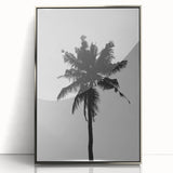 Black and White Palm Tree Silhouette - Minimalist Coastal Wall Art Print