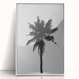 Black and White Palm Tree Silhouette - Minimalist Coastal Wall Art Print