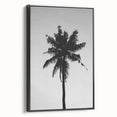 Black and White Palm Tree Silhouette - Minimalist Coastal Wall Art Print