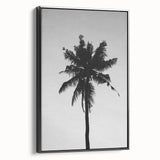Black and White Palm Tree Silhouette - Minimalist Coastal Wall Art Print