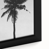 Black and White Palm Tree Silhouette - Minimalist Coastal Wall Art Print