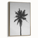 Black and White Palm Tree Silhouette - Minimalist Coastal Wall Art Print