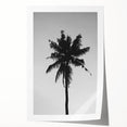 Black and White Palm Tree Silhouette - Minimalist Coastal Wall Art Print