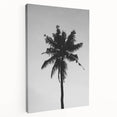 Black and White Palm Tree Silhouette - Minimalist Coastal Wall Art Print