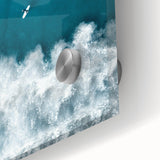 Surfer Aerial View Coastal Wall Art - Ocean Waves Nautical Decor Print