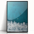 Surfer Aerial View Coastal Wall Art - Ocean Waves Nautical Decor Print