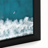 Surfer Aerial View Coastal Wall Art - Ocean Waves Nautical Decor Print