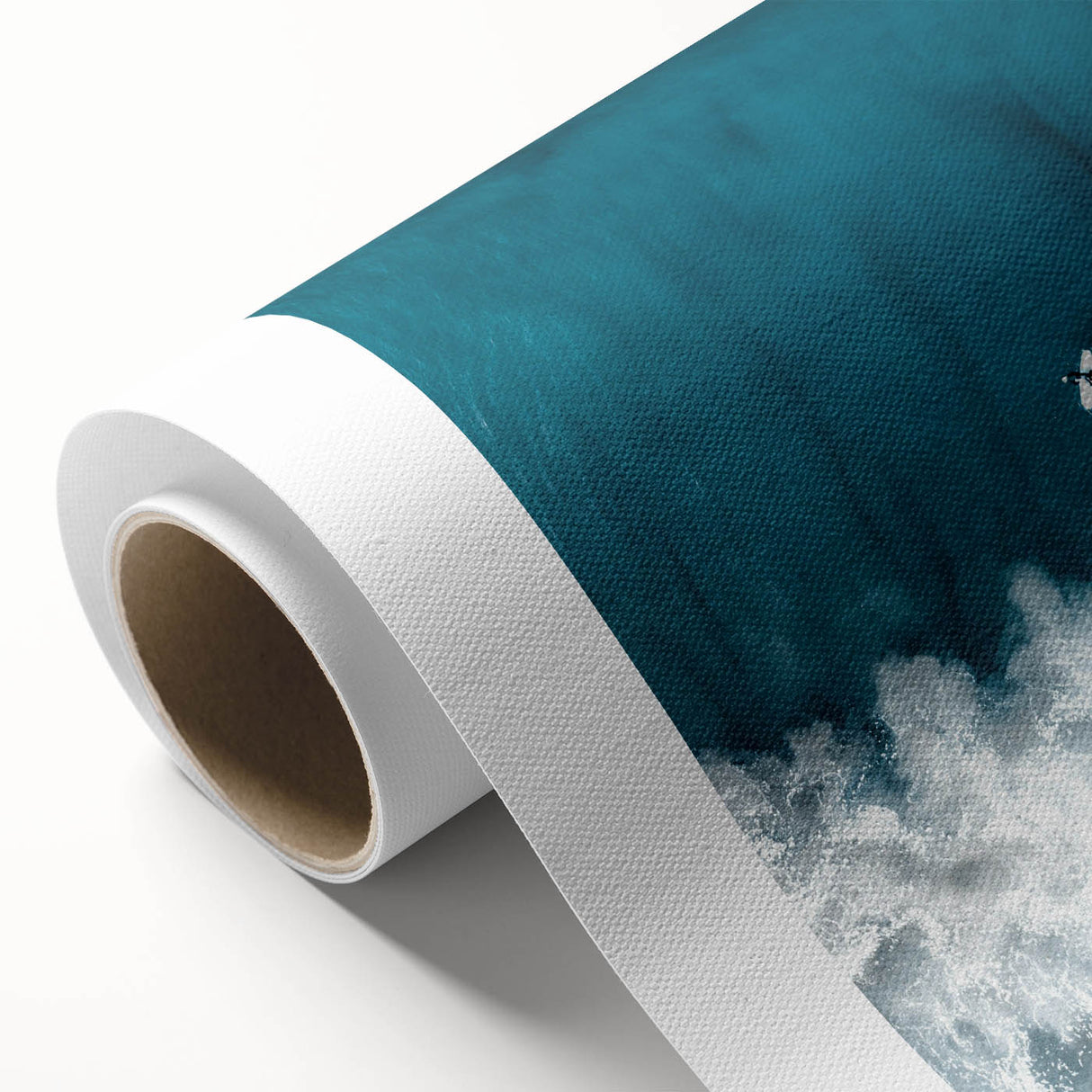 Surfer Aerial View Coastal Wall Art - Ocean Waves Nautical Decor Print