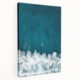 Surfer Aerial View Coastal Wall Art - Ocean Waves Nautical Decor Print