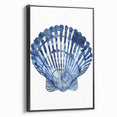 Blue Watercolor Seashell Coastal Wall Art - Nautical Ocean Decor Print