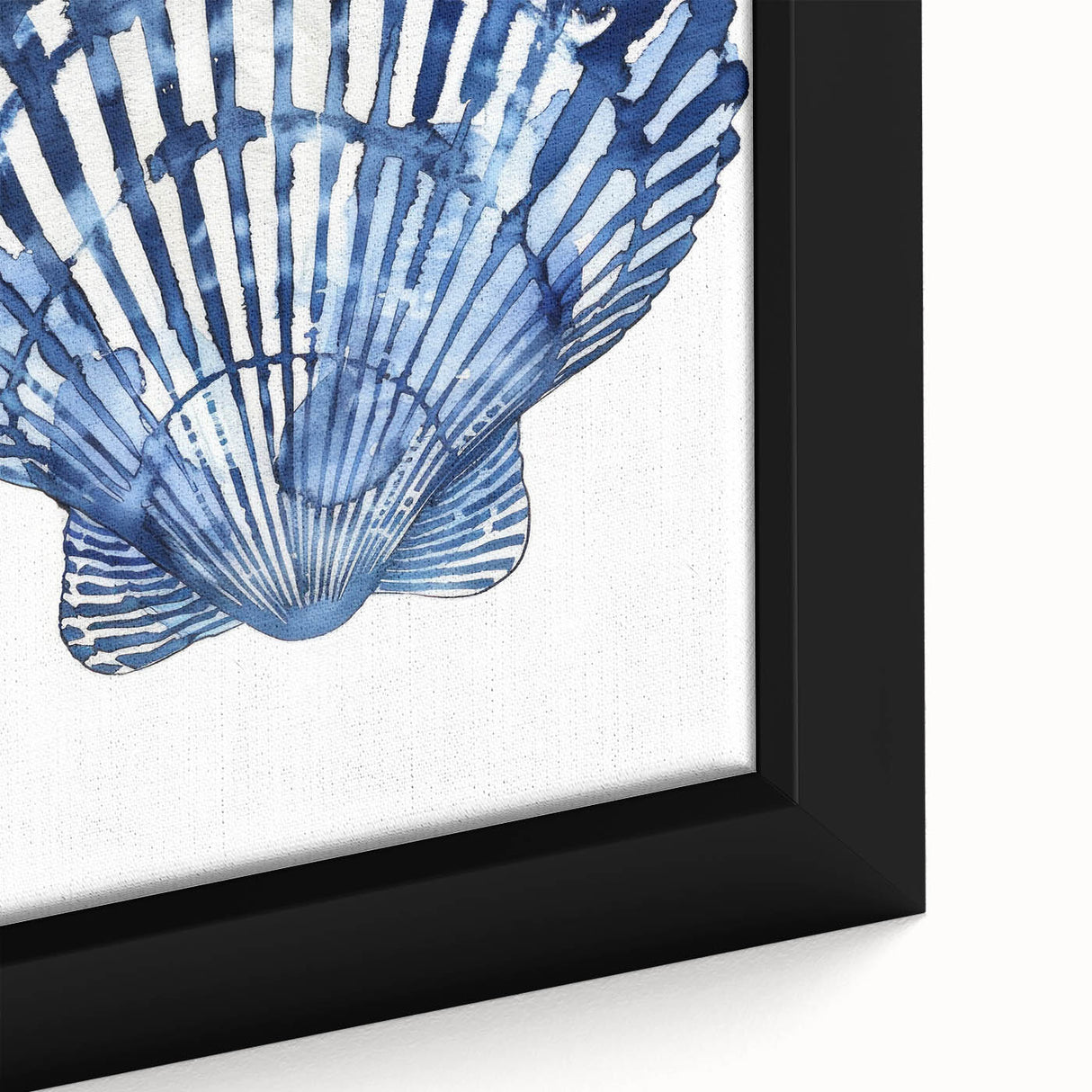Blue Watercolor Seashell Coastal Wall Art - Nautical Ocean Decor Print