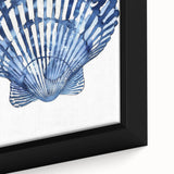 Blue Watercolor Seashell Coastal Wall Art - Nautical Ocean Decor Print