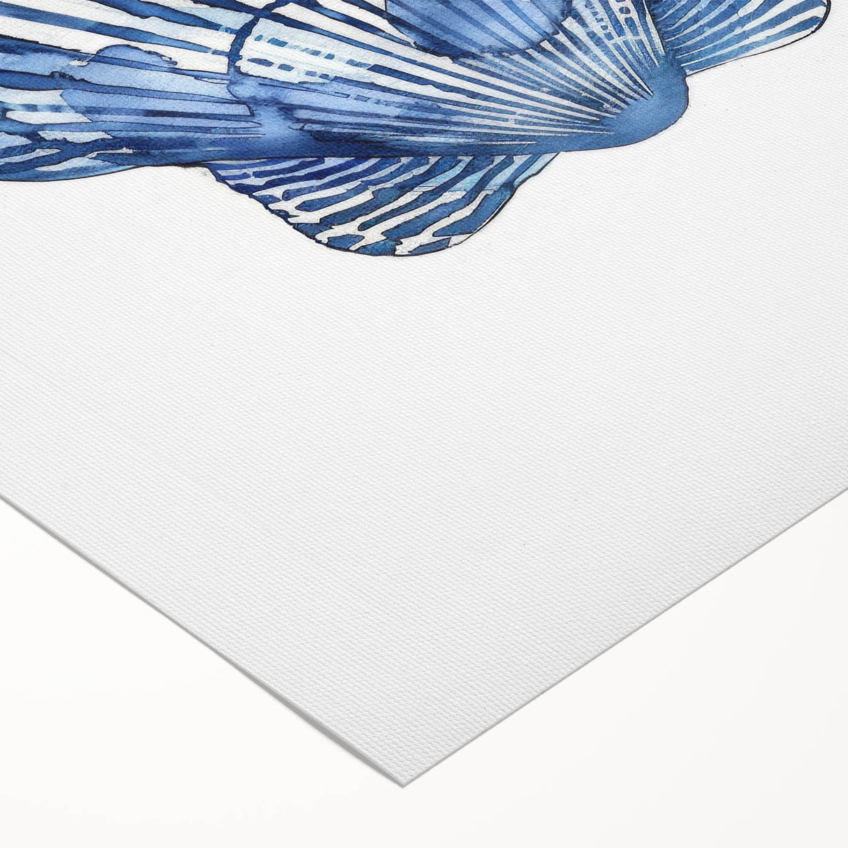 Blue Watercolor Seashell Coastal Wall Art - Nautical Ocean Decor Print