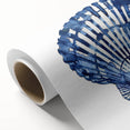 Blue Watercolor Seashell Coastal Wall Art - Nautical Ocean Decor Print