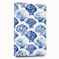 Blue Seashell Pattern Coastal Wall Art - Nautical Beach-Themed Decor Print