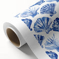 Blue Seashell Pattern Coastal Wall Art - Nautical Beach-Themed Decor Print