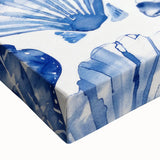 Blue Seashell Pattern Coastal Wall Art - Nautical Beach-Themed Decor Print