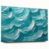 Textured Abstract Coastal Wall Art – Ocean Waves Blue Seaside Print