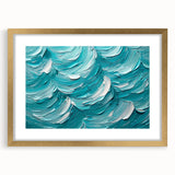 Textured Abstract Coastal Wall Art – Ocean Waves Blue Seaside Print