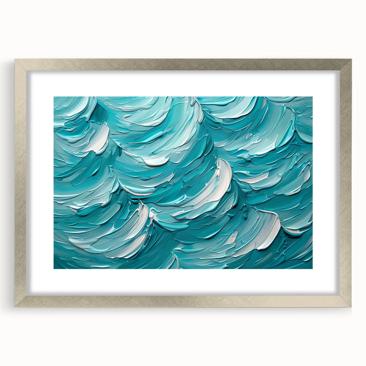 Textured Abstract Coastal Wall Art – Ocean Waves Blue Seaside Print