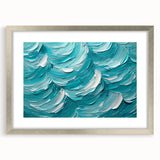 Textured Abstract Coastal Wall Art – Ocean Waves Blue Seaside Print