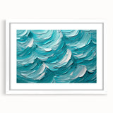 Textured Abstract Coastal Wall Art – Ocean Waves Blue Seaside Print