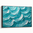 Textured Abstract Coastal Wall Art – Ocean Waves Blue Seaside Print