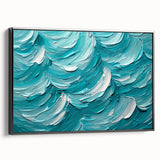 Textured Abstract Coastal Wall Art – Ocean Waves Blue Seaside Print
