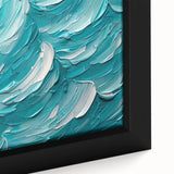Textured Abstract Coastal Wall Art – Ocean Waves Blue Seaside Print