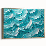Textured Abstract Coastal Wall Art – Ocean Waves Blue Seaside Print