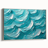 Textured Abstract Coastal Wall Art – Ocean Waves Blue Seaside Print
